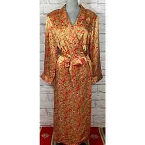 Gracie Bishop 80's Glam Paisley Robe with Shoulder Pads and Attached Sash